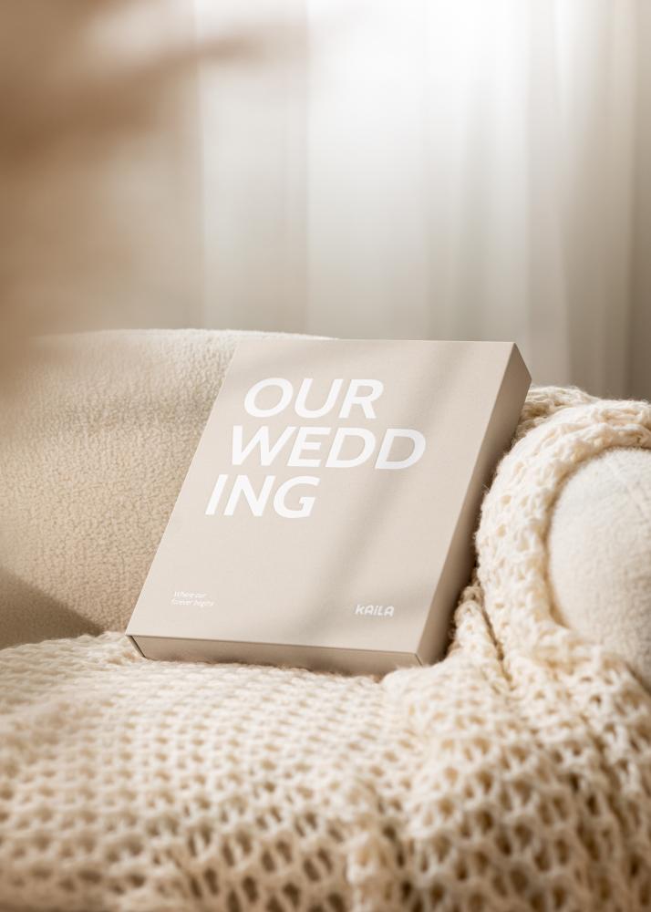 BGA KAILA OUR WEDDING Creme - Coffee Table Photo Album (60 Black Pages)