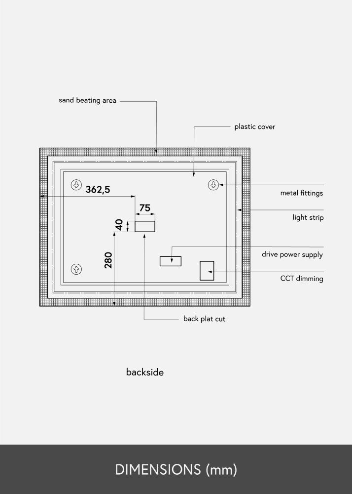 KAILA KAILA Mirror Rectangle II LED 60x80 cm