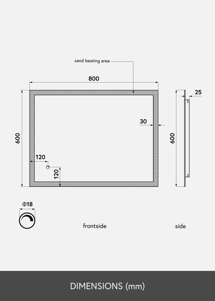 KAILA KAILA Mirror Rectangle II LED 60x80 cm