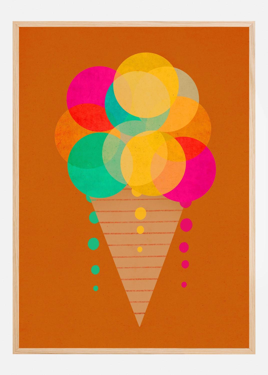 Product Image for Neon Ice Cream Poster (21x29.7 cm (A4))