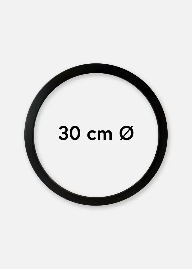 BGA Round Frame Acrylic Glass Black 30 cm Ø