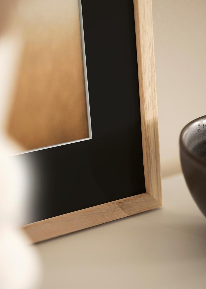 Ram med passepartou Frame Edsbyn Oak 50x70 cm - Picture Mount Black 40x60 cm