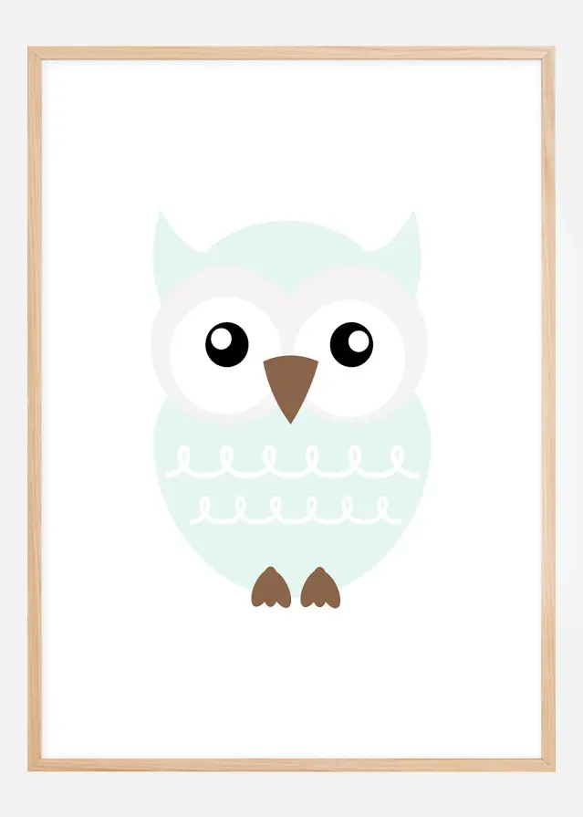 Bildverkstad Owl Solo - Ice blue Poster