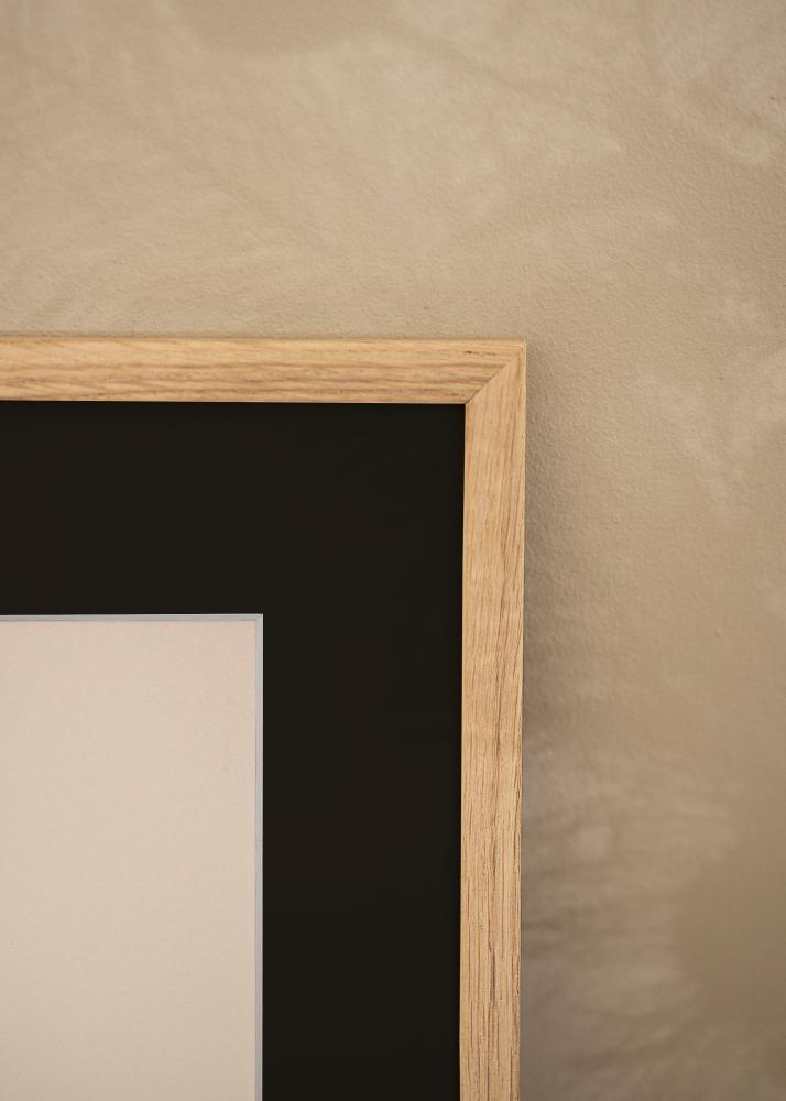 Ram med passepartou Frame Edsbyn Oak 50x70 cm - Picture Mount Black 40x60 cm