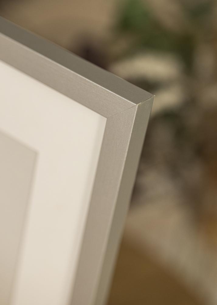 Ram med passepartou Frame Selection Silver 70x100 cm - Picture Mount White 59.4x84 cm (A1)