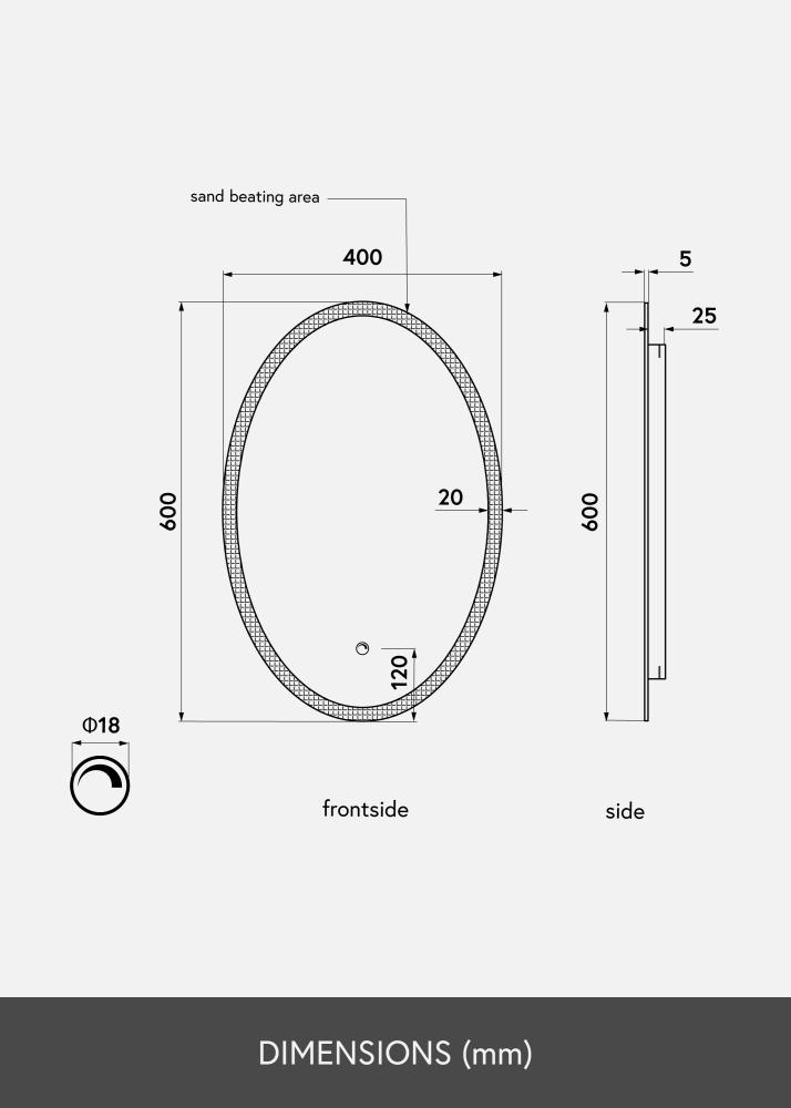 KAILA KAILA Mirror Oval LED 40x60 cm