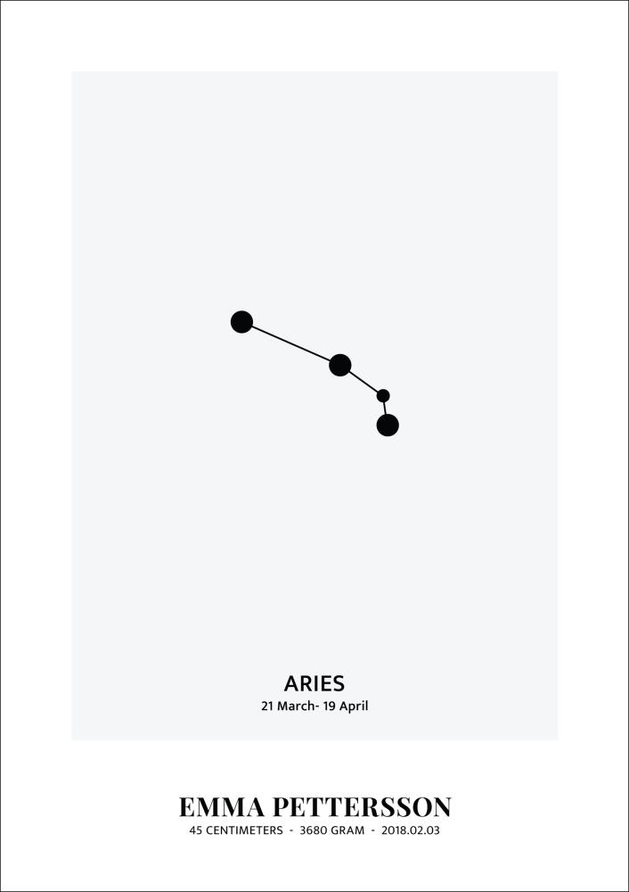 Personlig poster Aries - Star Sign