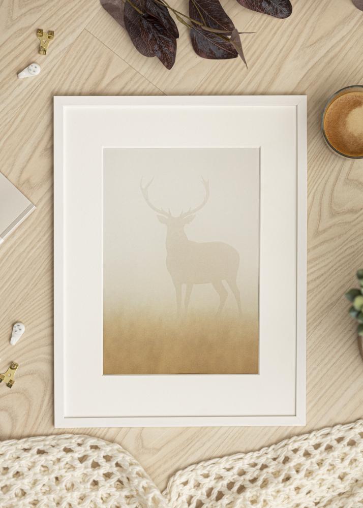 Ram med passepartou Frame Edsbyn White 60x60 cm - Picture Mount White 45x45 cm