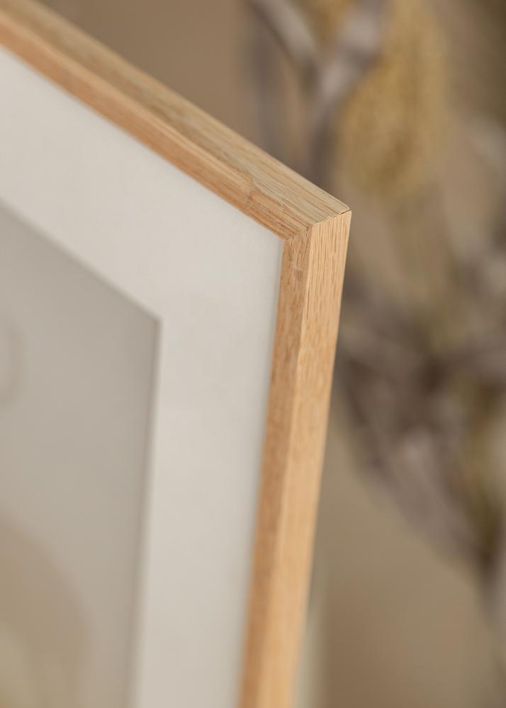 Ram med passepartou Frame Narrow Oak 50x70 cm - Picture Mount White 42x59.4 cm (A2)