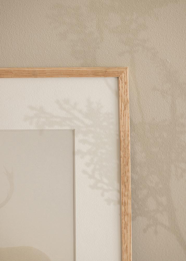 Ram med passepartou Frame Narrow Oak 42x59.4 cm (A2) - Picture Mount White 25x38 cm