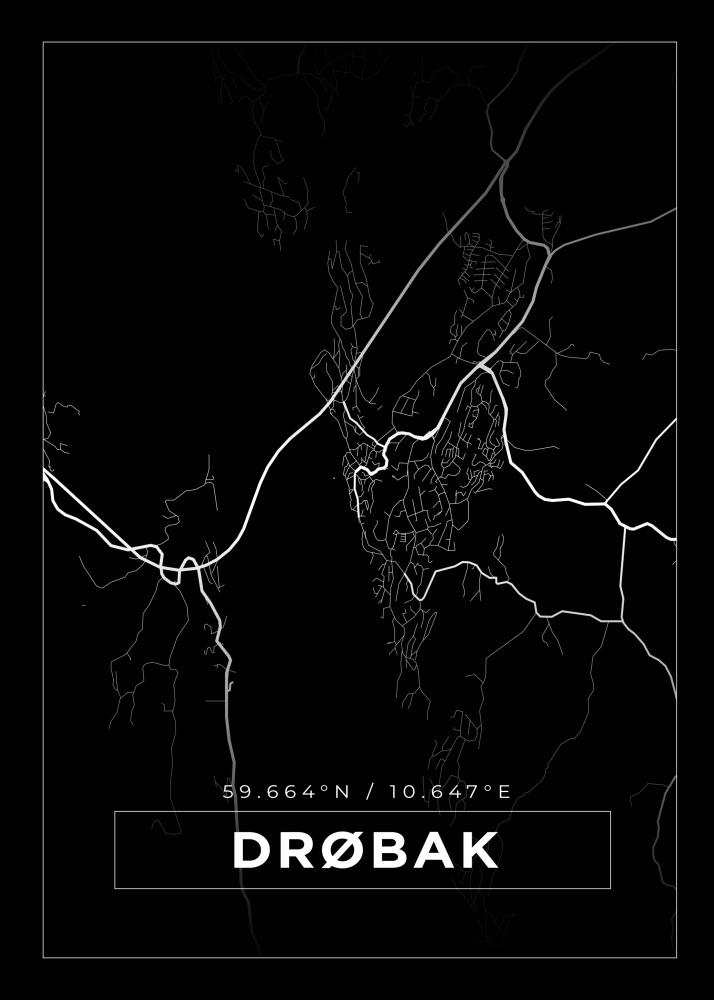 Bildverkstad Map - Drøbak - Black Poster