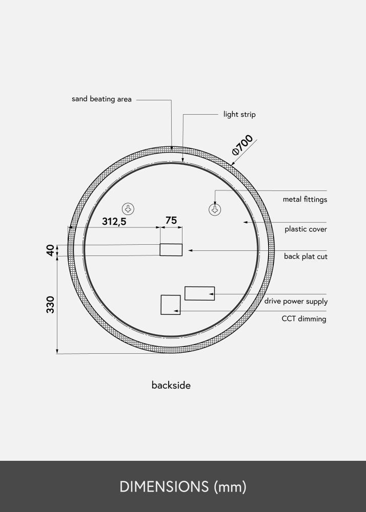 KAILA KAILA Mirror Frost LED 70 cm Ø