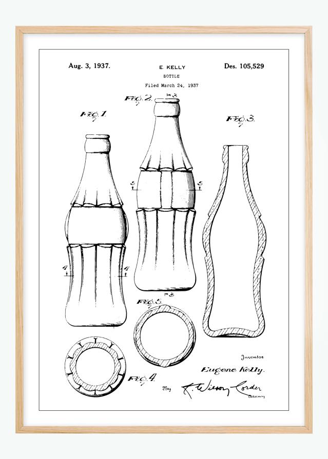 Bildverkstad Patent drawing - Coca-Cola bottle Poster