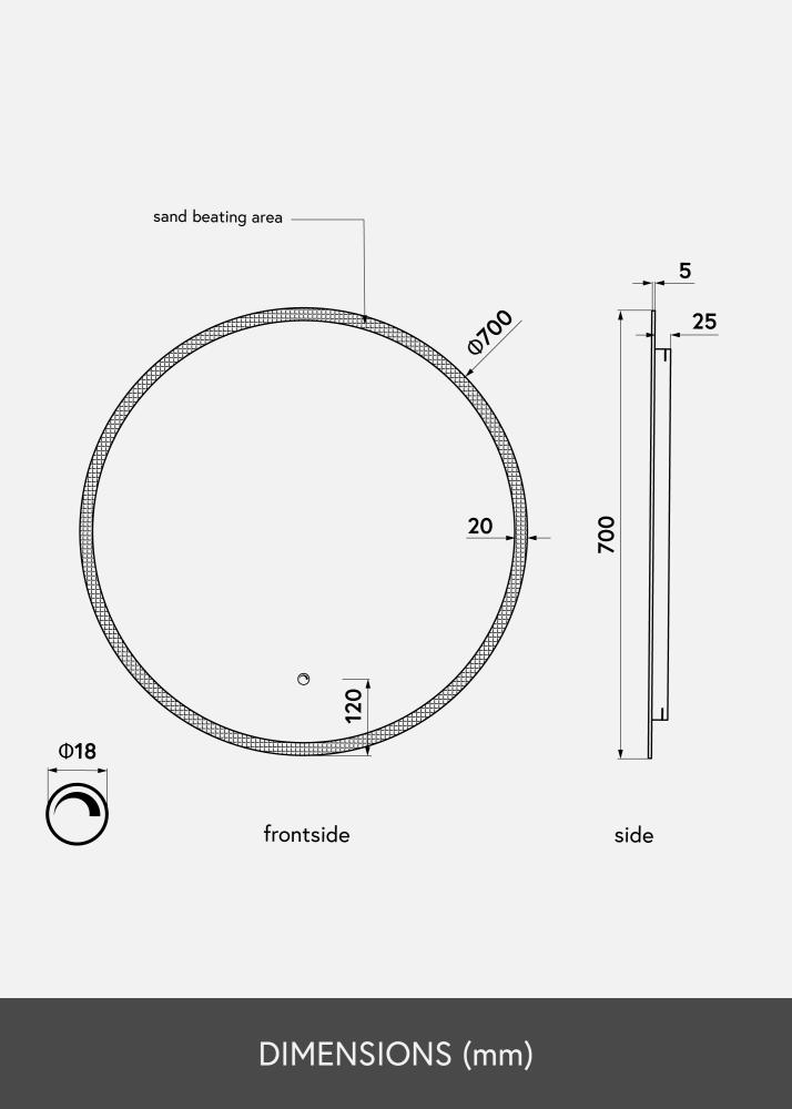 KAILA KAILA Mirror Frost LED 70 cm Ø