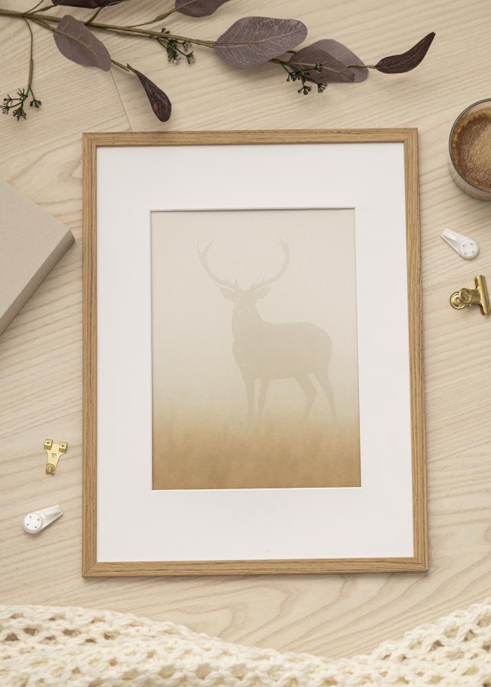 Ram med passepartou Frame Edsbyn Teak 35x50 cm - Picture Mount White 24x30 cm