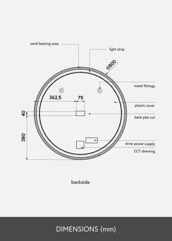 KAILA KAILA Mirror Frost LED 80 cm Ø