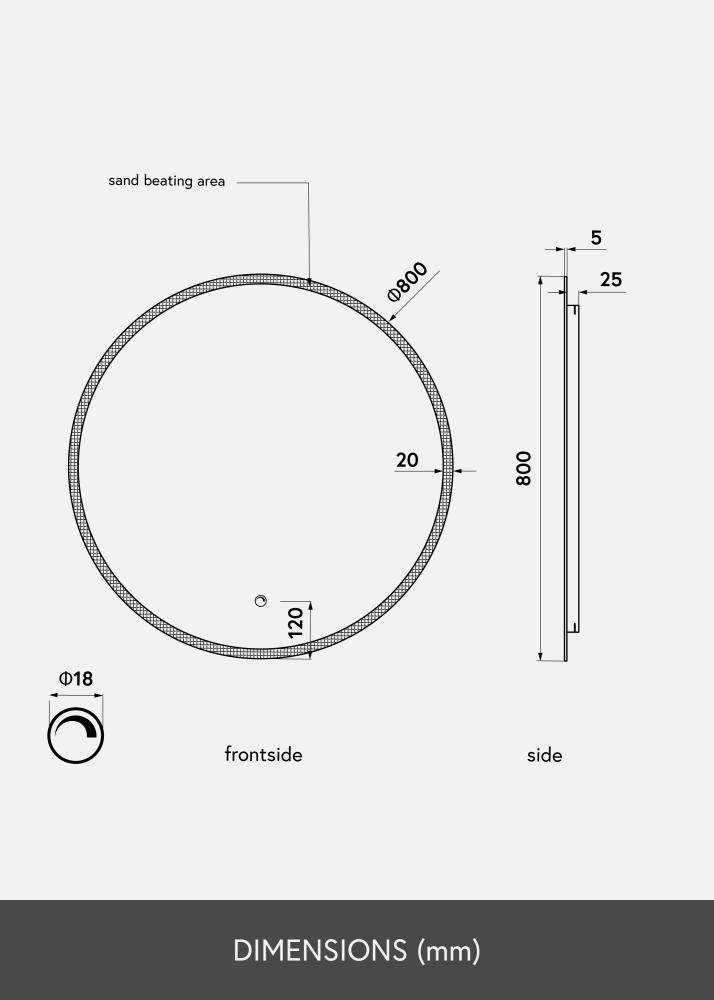 KAILA KAILA Mirror Frost LED 80 cm Ø