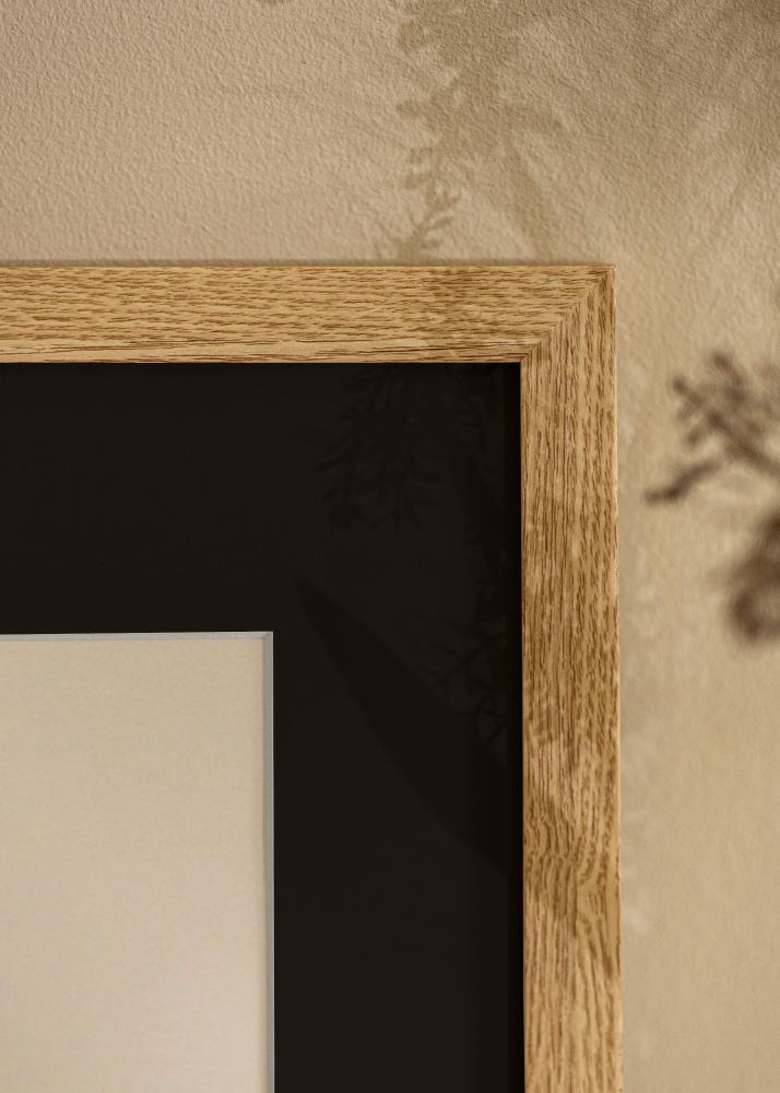 Ram med passepartou Frame Selection Oak 18x24 cm - Picture Mount Black 13x17 cm