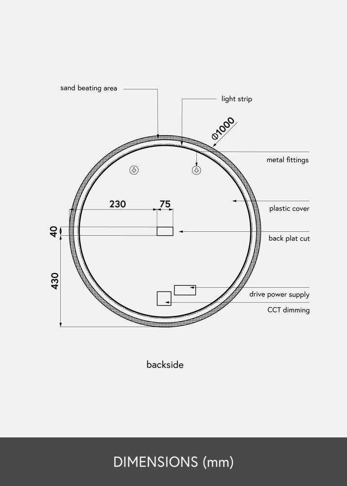 KAILA KAILA Mirror Frost LED 100 cm Ø