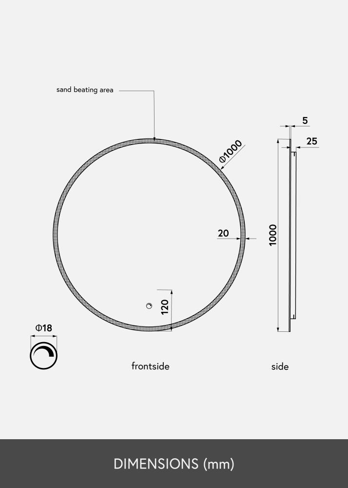 KAILA KAILA Mirror Frost LED 100 cm Ø