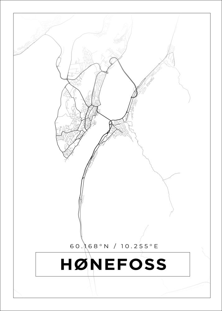 Bildverkstad Map - Hønefoss - White Poster