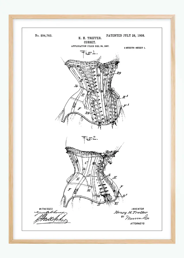 Bildverkstad Patent drawing - Corset I Poster