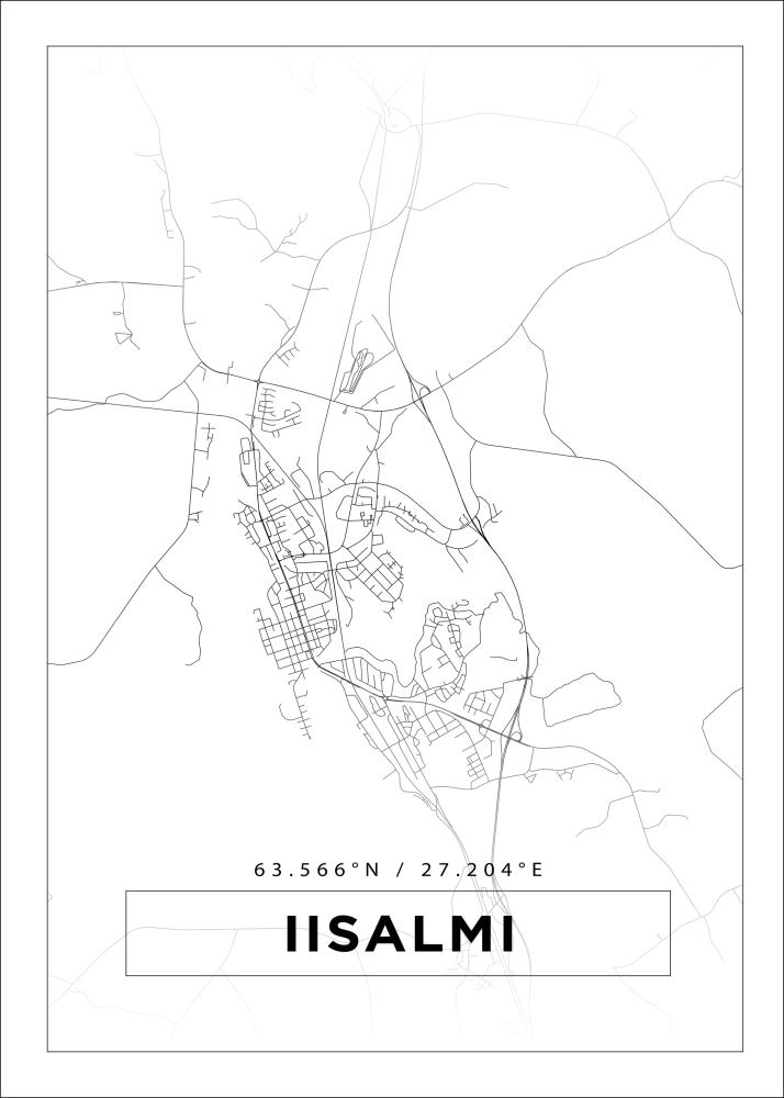 Bildverkstad Map - Iisalmi - White Poster