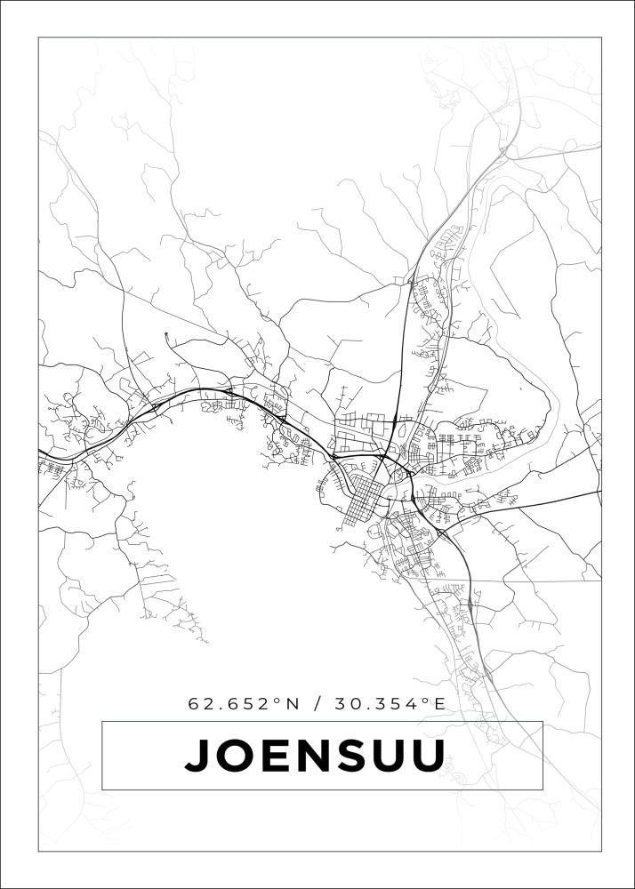 Bildverkstad Map - Joensuu - White Poster