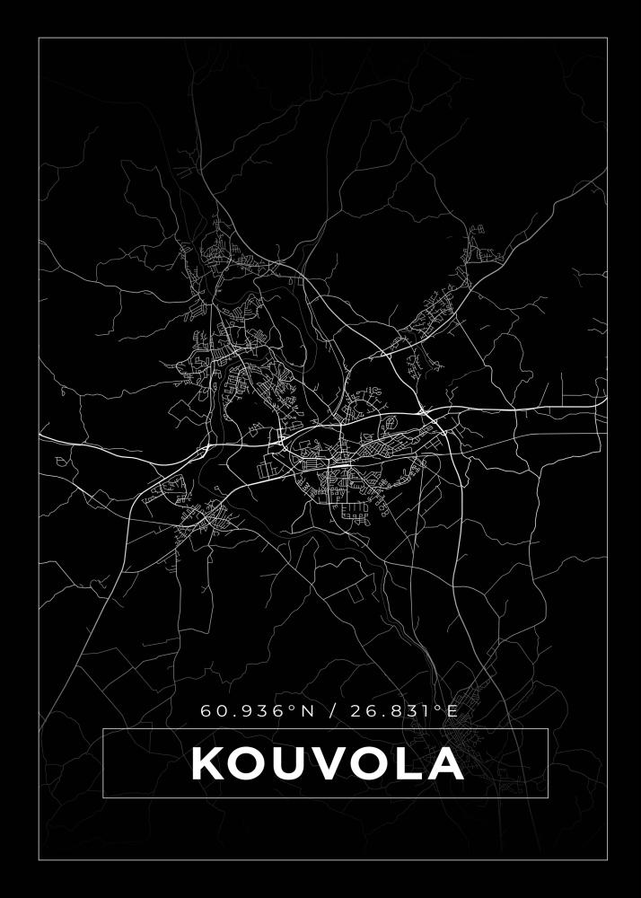 Bildverkstad Map - Kouvola - Black Poster