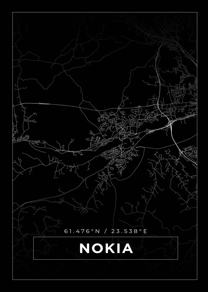 Bildverkstad Map - Nokia - Black Poster