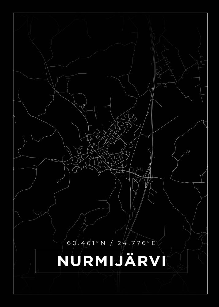 Bildverkstad Map - Nurmijärvi - Black Poster