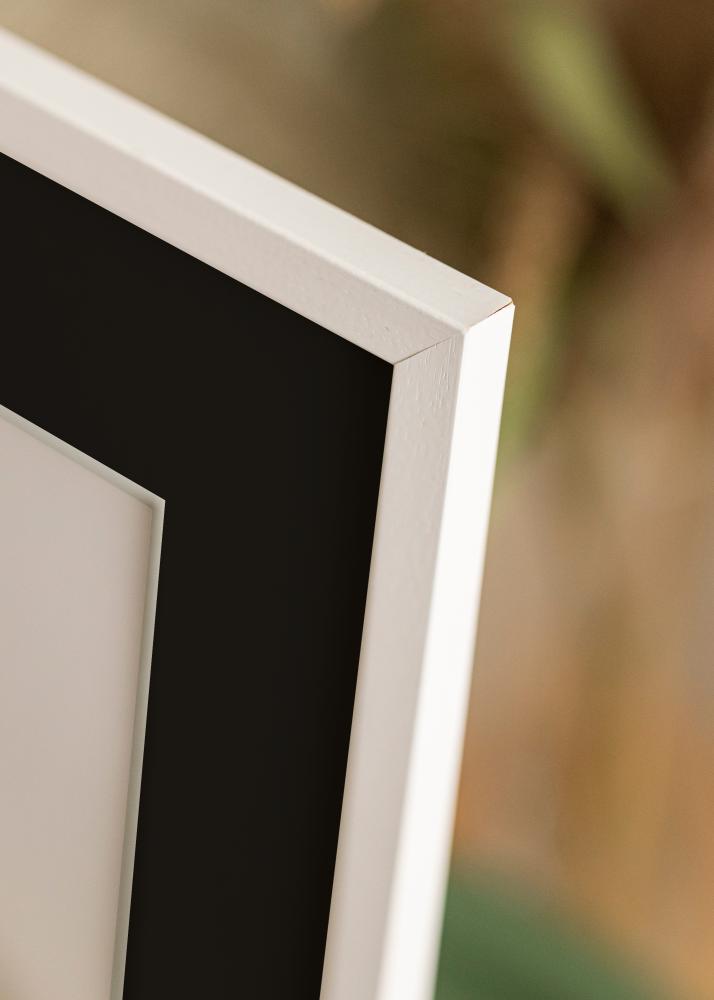 Ram med passepartou Frame Edsbyn White 50x60 cm - Picture Mount Black 35x45 cm