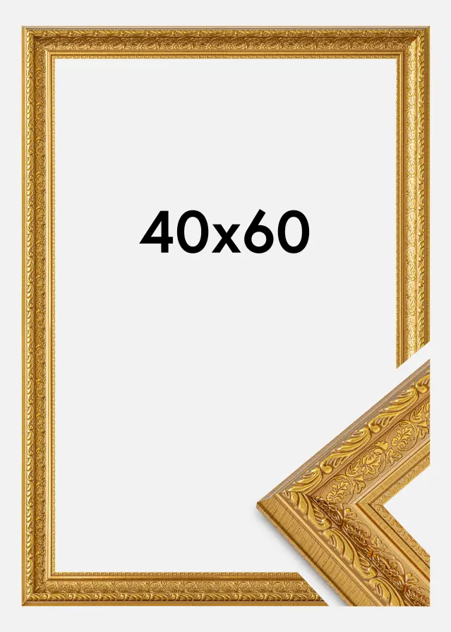 BGA Frame Ornate Acrylic Glass Gold 40x60 cm