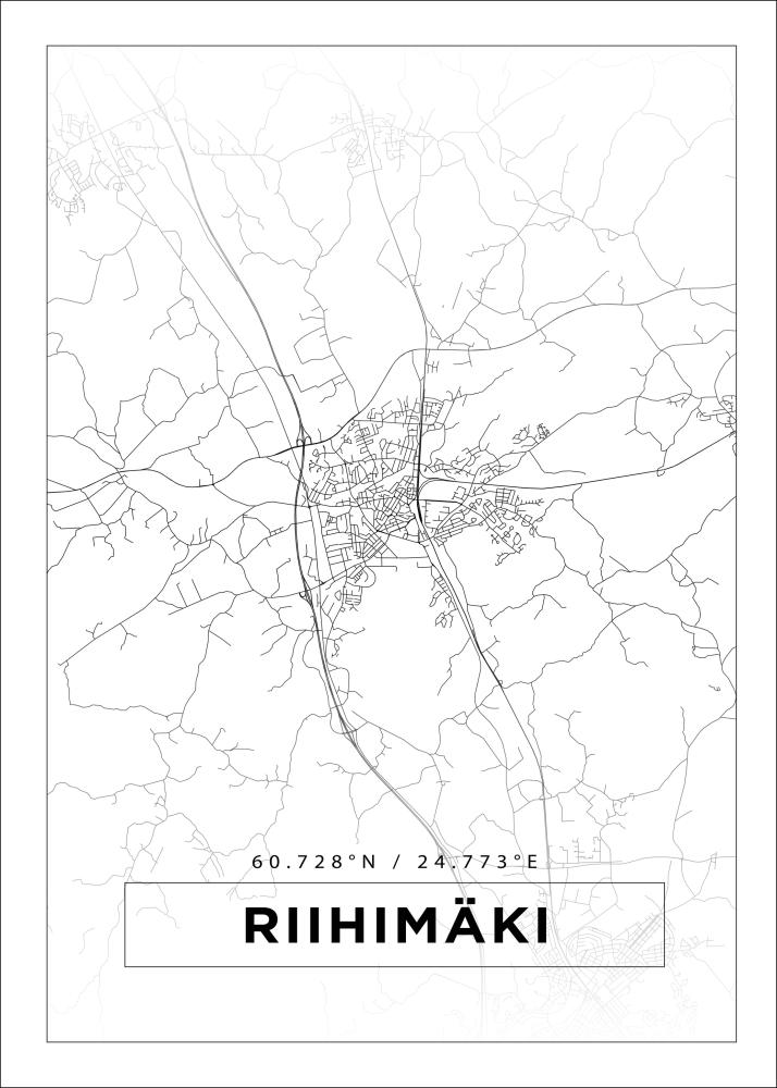 Bildverkstad Map - Riihimäki - White Poster