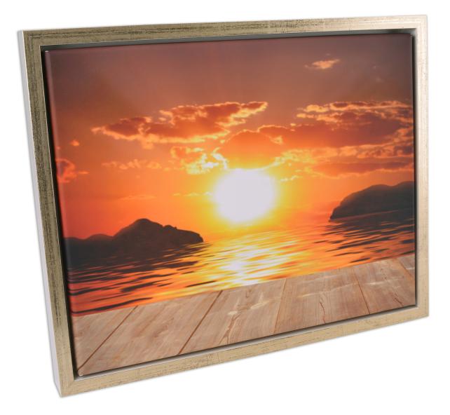 Ramverkstad Kungsgården Canvas picture frame White/Gold - Custom Size