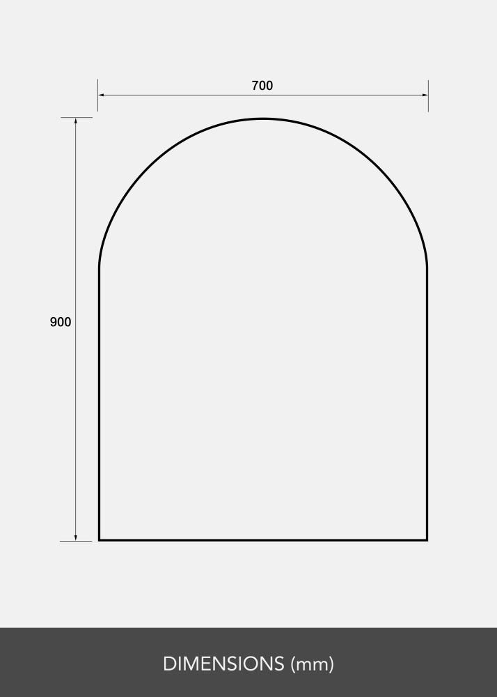 BGA Mirror Domed LED 70x90 cm