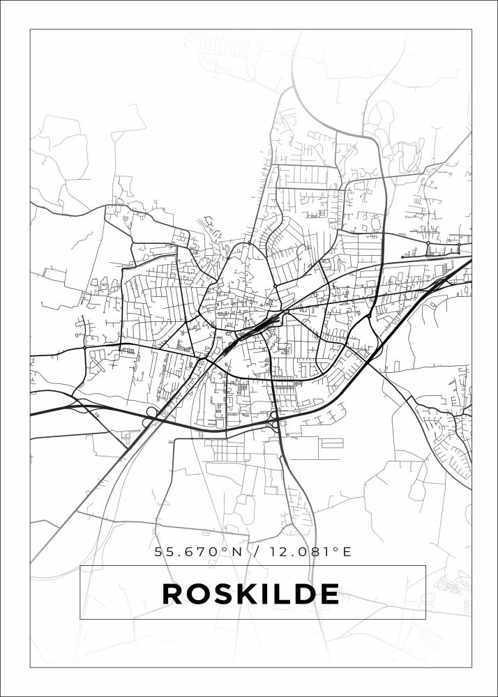 Bildverkstad Map - Roskilde - White Poster