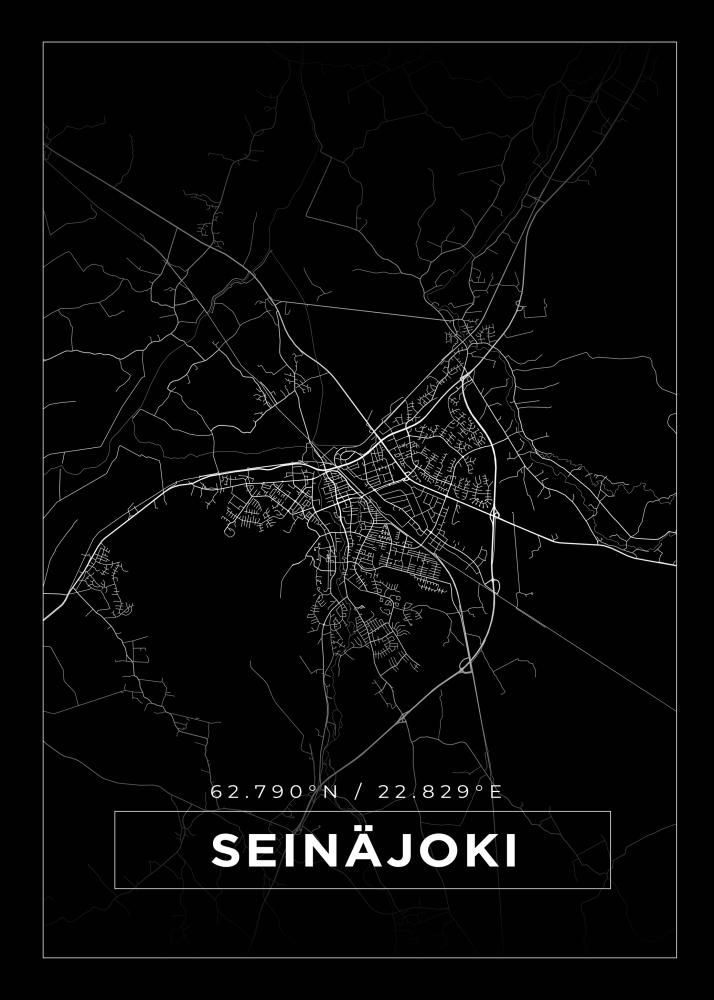 Bildverkstad Map - Seinäjoki - Black Poster