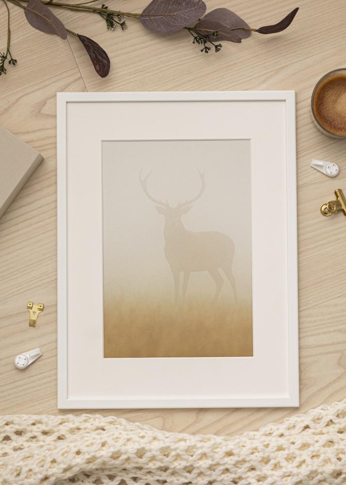 Ram med passepartou Frame Kaspar White 40x60 cm - Picture Mount White 32.9x48.3 cm (A3+)