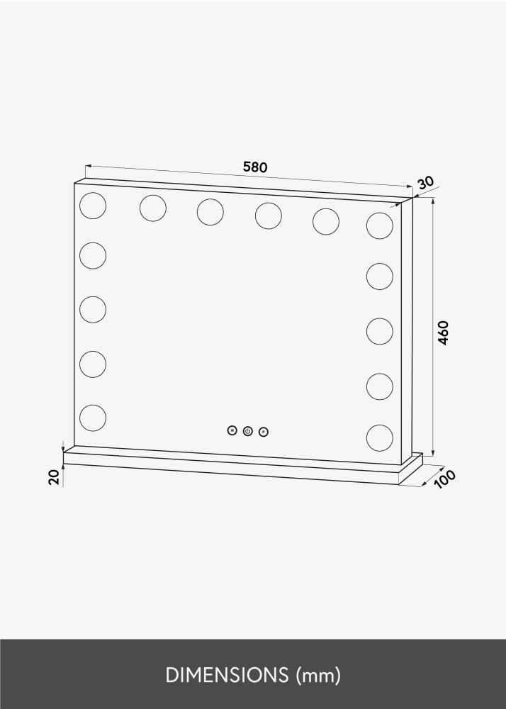 KAILA KAILA Make-up Mirror Base LED 14 Silver 56x46 cm