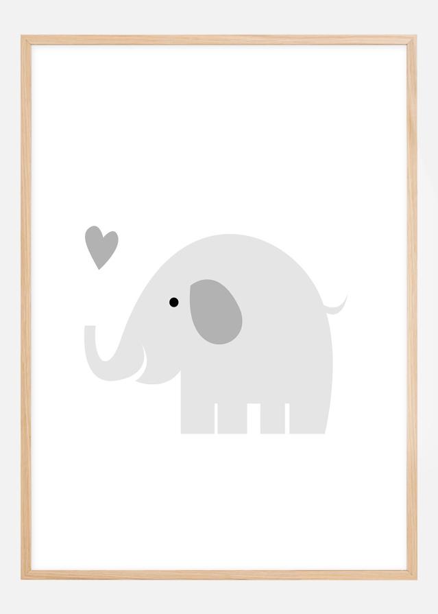 Bildverkstad Elephant Solo - Misty grey Poster