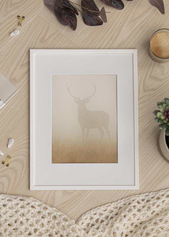 Ram med passepartou Frame Galant White 24x24 cm - Picture Mount White 18x18 cm