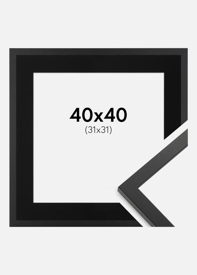 Ram med passepartou Frame Trendy Black 40x40 cm - Picture Mount Black 32x32 cm