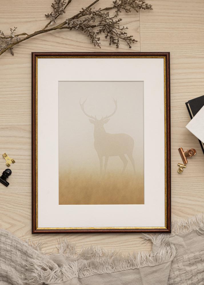 Ram med passepartou Frame Horndal Brown 20x30 cm - Picture Mount White 15x22 cm