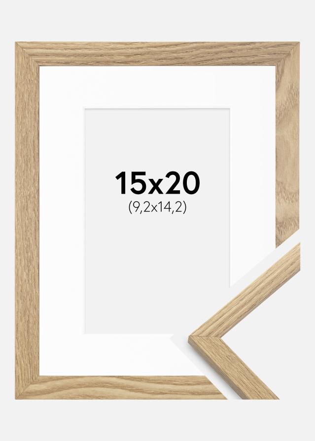 Ram med passepartou Frame Trendy Oak 15x20 cm - Picture Mount White 4x6 inches