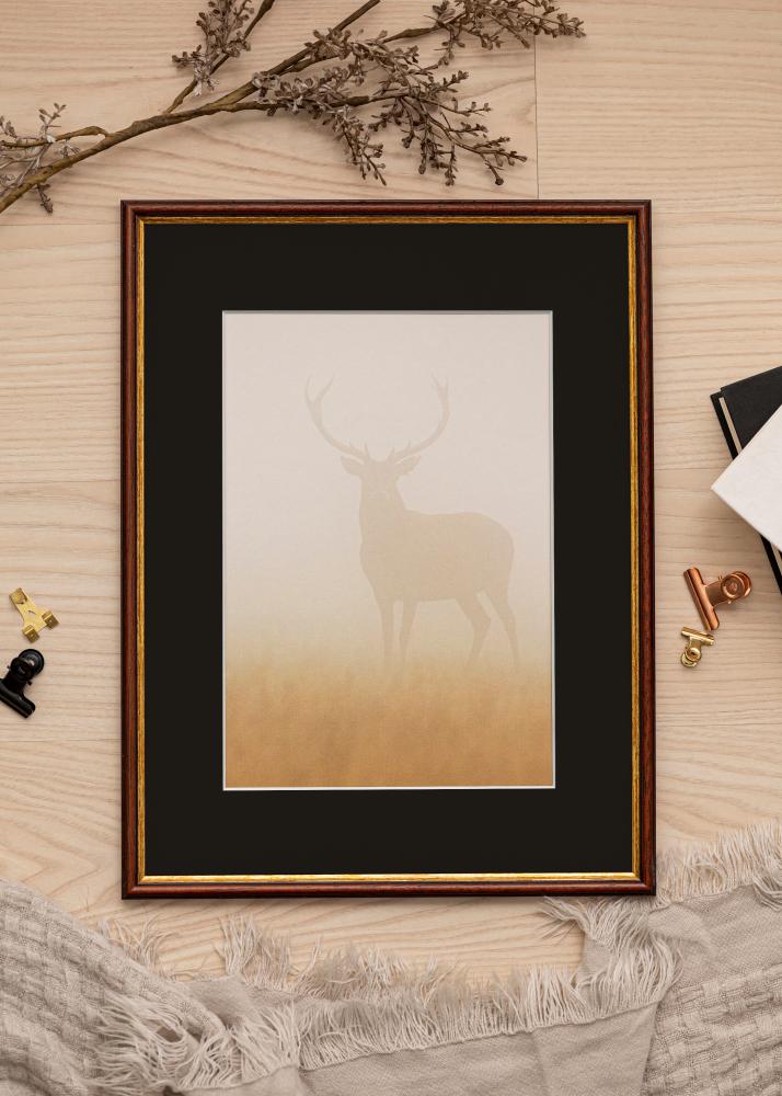 Ram med passepartou Frame Horndal Brown 30x40 cm - Picture Mount Black 20x28 cm