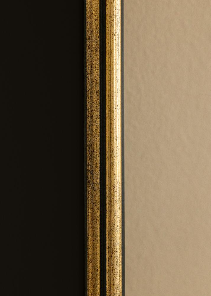 Ram med passepartou Frame Horndal Gold 50x60 cm - Picture Mount Black 15x20 inches