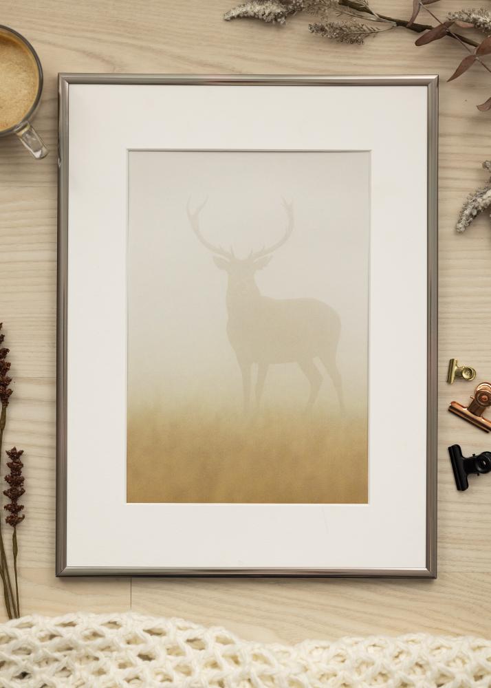 Ram med passepartou Frame New Lifestyle Steel 40x50 cm - Picture Mount White 30x40 cm