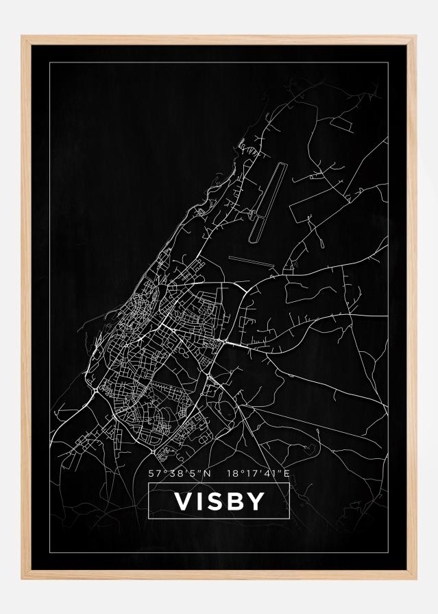 Bildverkstad Map - Visby - Black Poster