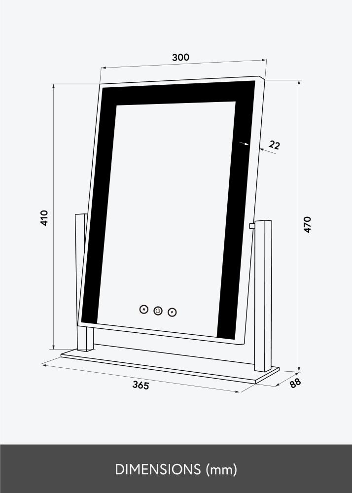 KAILA KAILA Make-up Mirror Stand LED White 30x41 cm